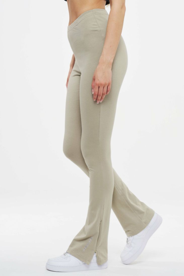 Women Pegador Bottoms | Bell Flared Sweat Leggings Washed Almond