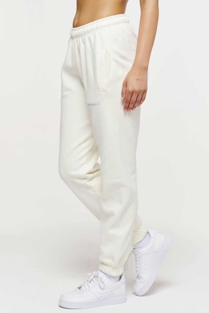Women Pegador Bottoms | Grace High Waisted Sweat Pants Washed Marshmallow